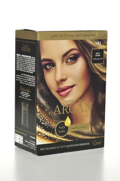 صبغة وملون للشعر بزيت الأرجان المغربي- أشقر زيتوني مطفي 75 مل