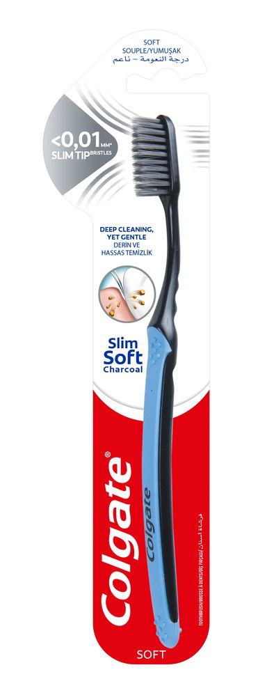 كولجيت فرشاة أسنان رفيعة ناعمة بالفحم