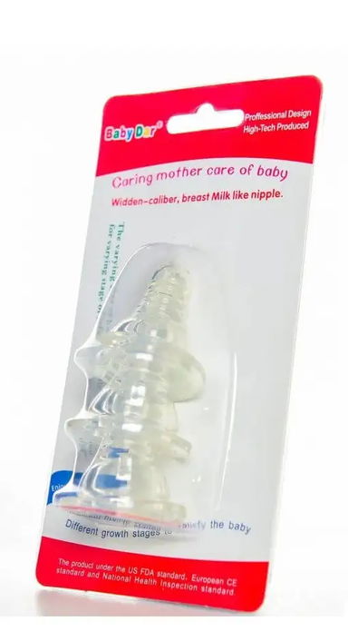 حلمة سيليكون للأطفال من بيبي دار، بطاقة تحتوي على 3 قطع (L)