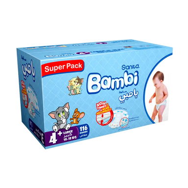 بامبي حفائض أطفال سوبر باك 116